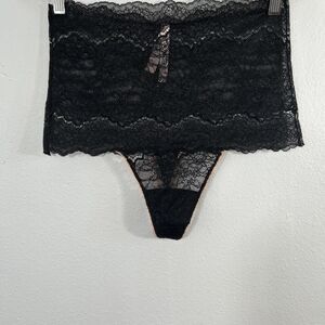 Victorias Secret Panty Womens L Black Lace‎ Thong